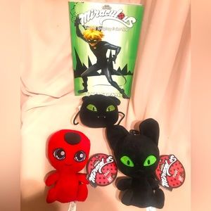 Miraculous plushies and Miraculous Book - miraculous bundle